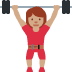 🏋🏽‍♀️ woman lifting weights: medium skin tone display on Twitter